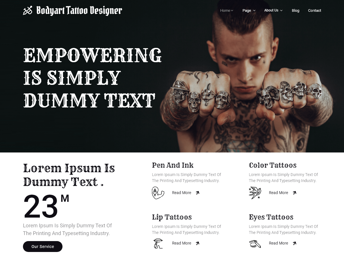 Bodyart Tattoo Designer theme screenshot