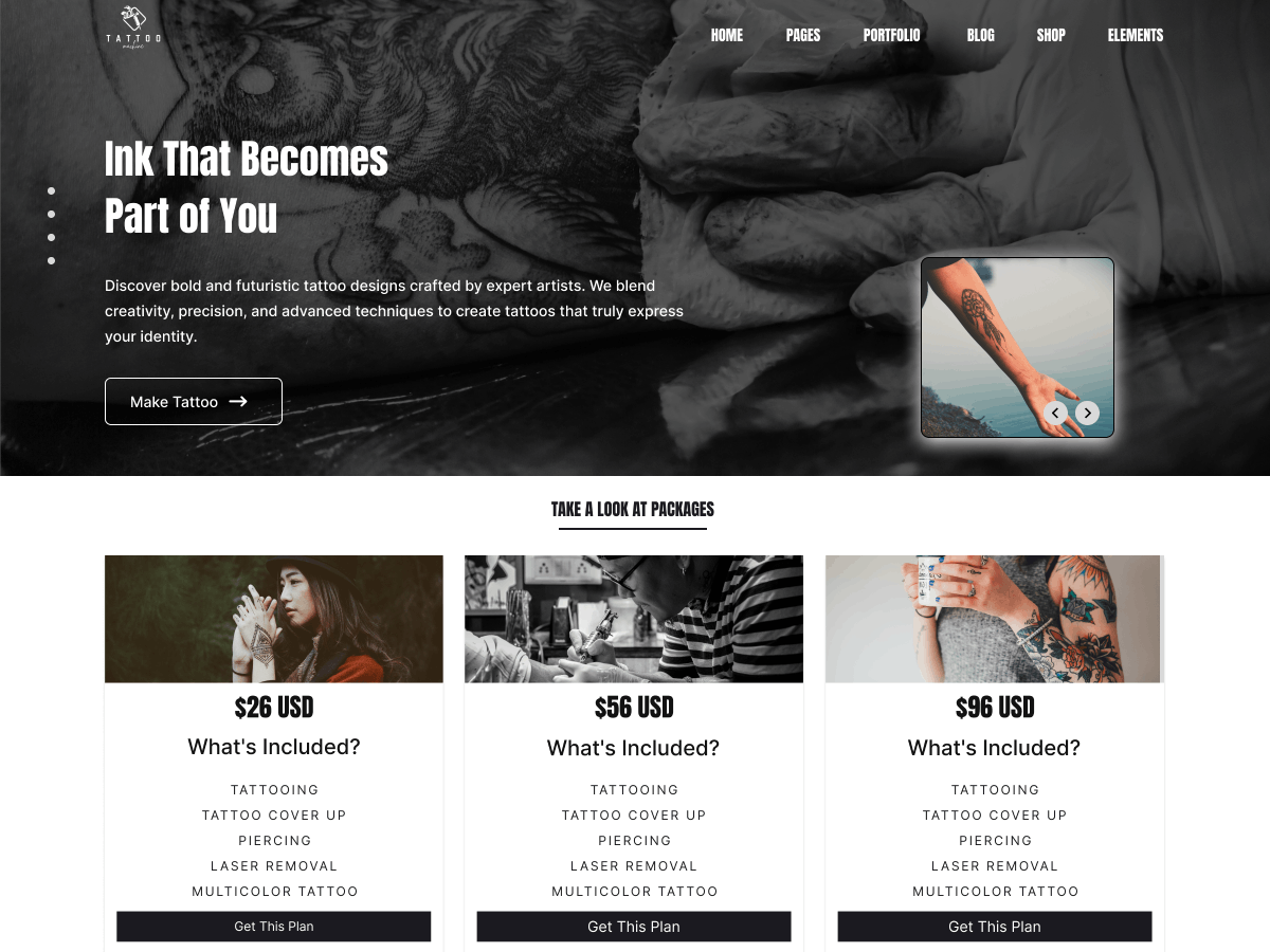 Bodyart Tattoo Studio theme screenshot