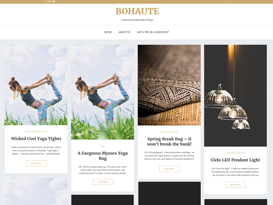Bohaute theme screenshot