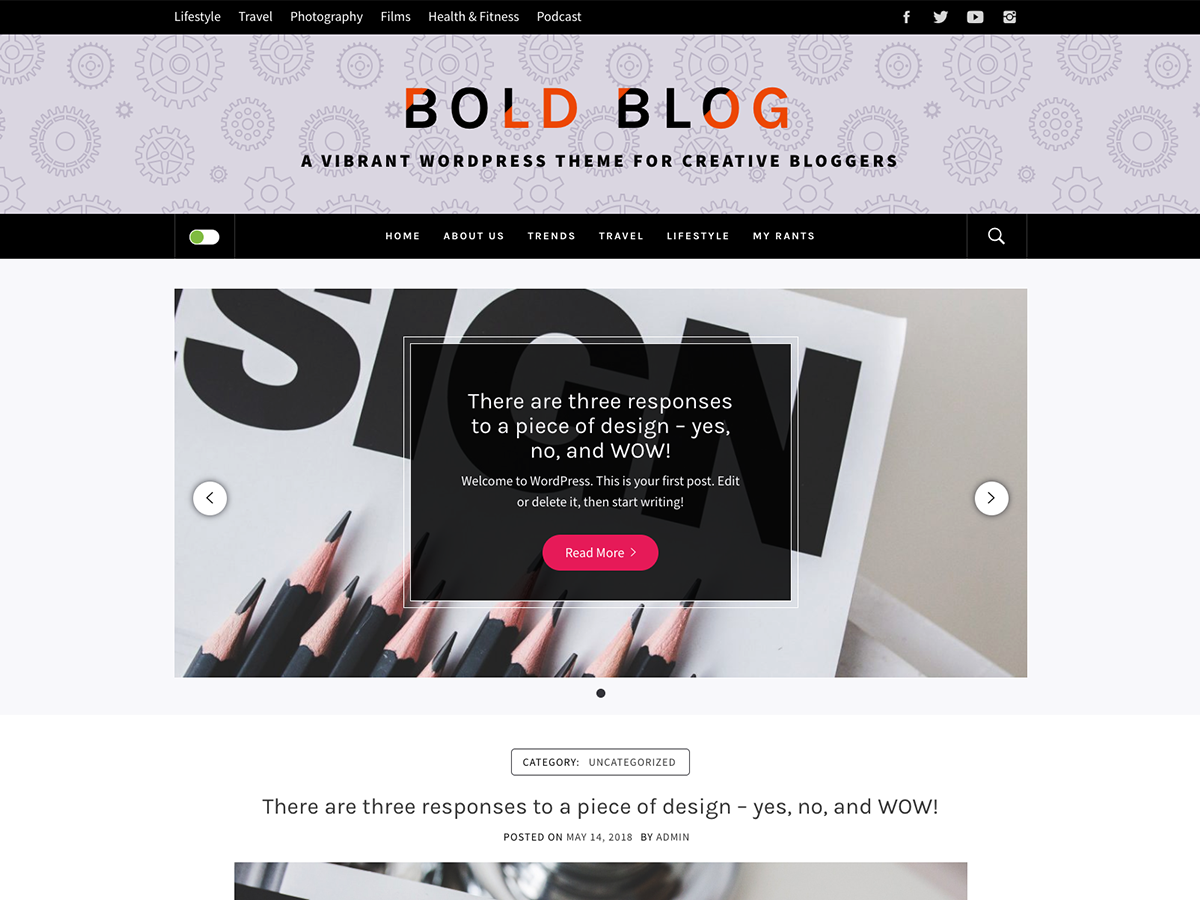 Bold Blog theme screenshot
