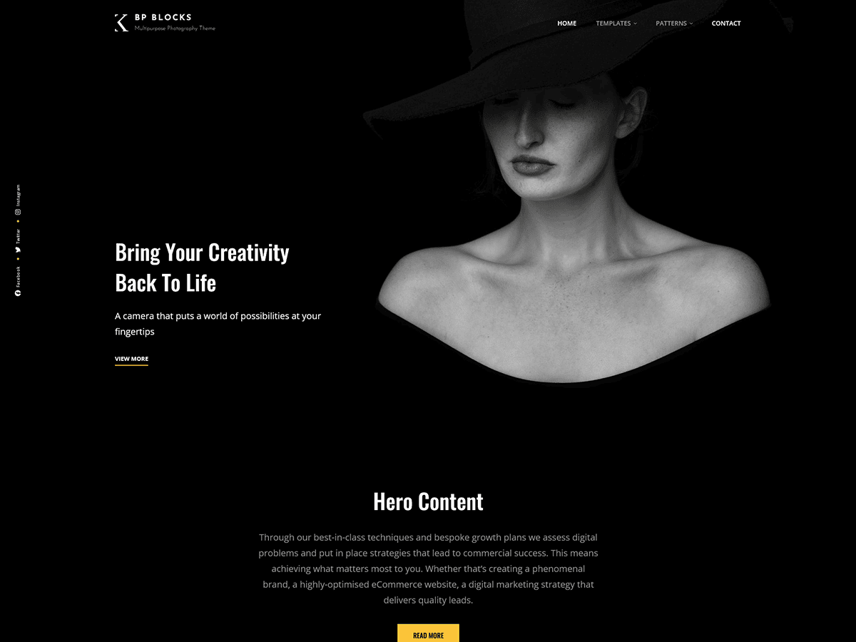 Bold Photography Blocks theme screenshot