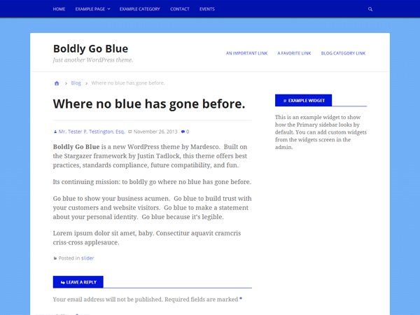 Boldly Go Blue theme screenshot