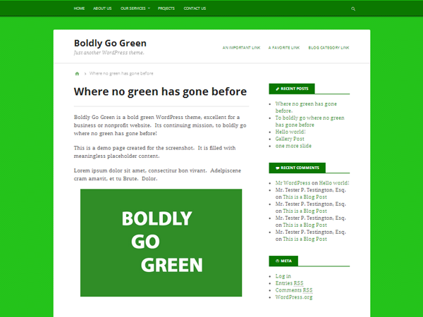 Boldly Go Green theme screenshot