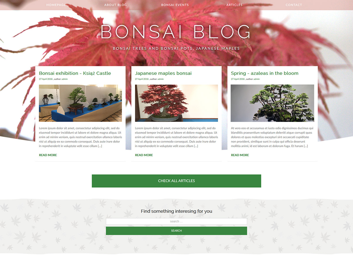 Bonsai blog theme screenshot
