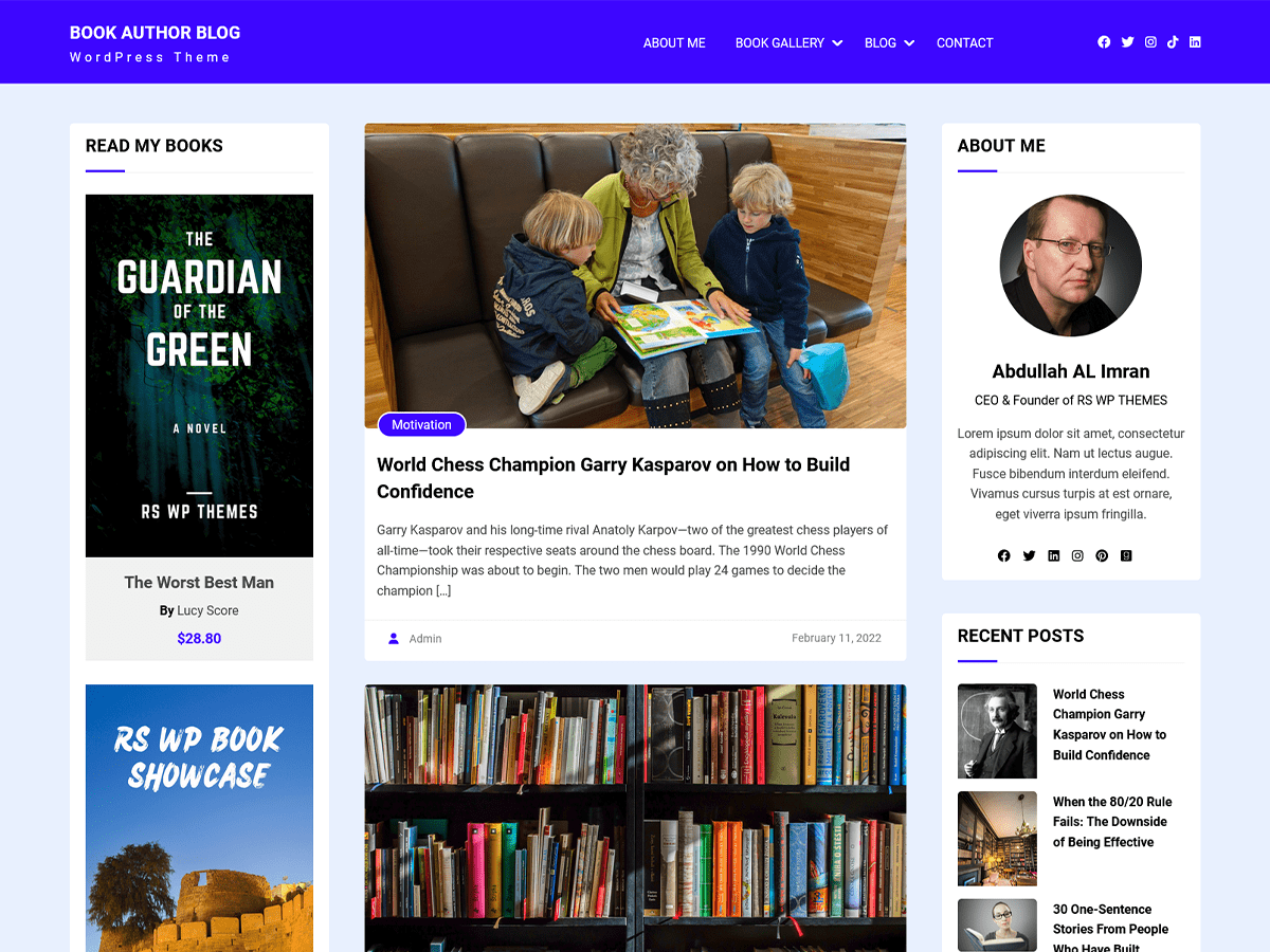 Book Author Blog theme screenshot