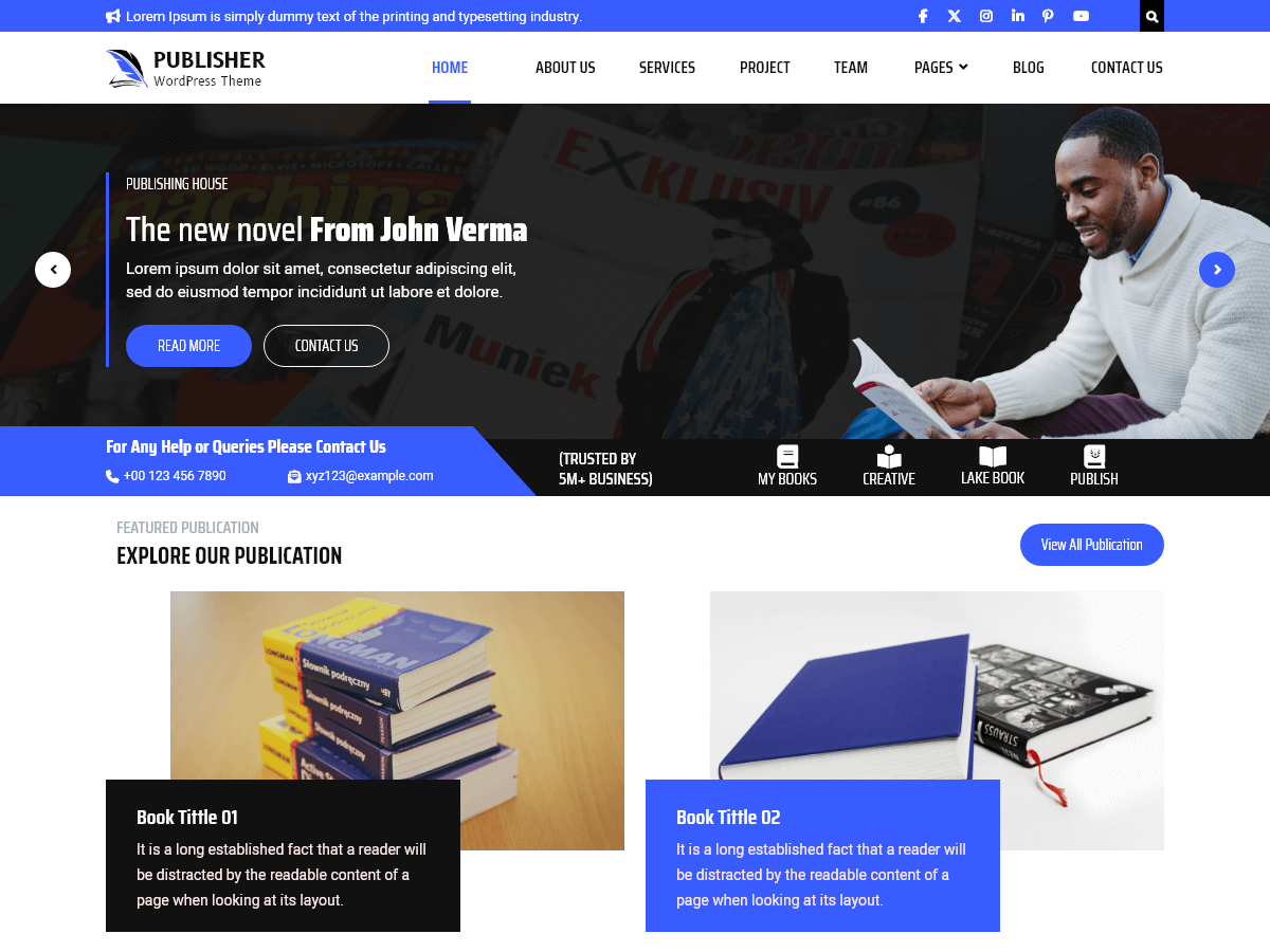 Book Publisher Agency theme screenshot