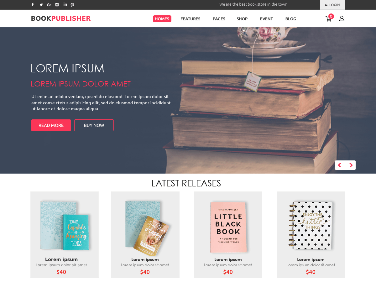 Book Publisher theme screenshot
