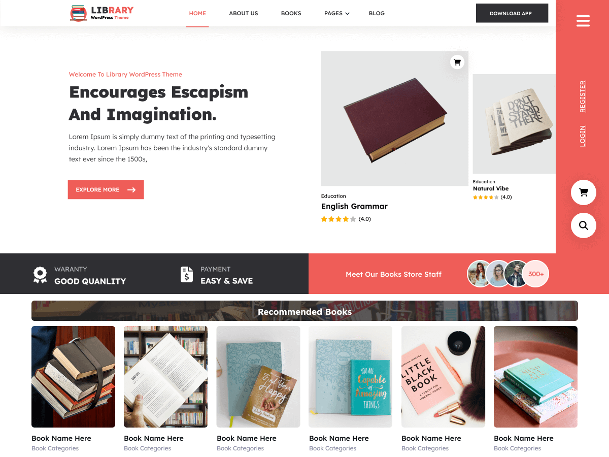 Books Library theme screenshot