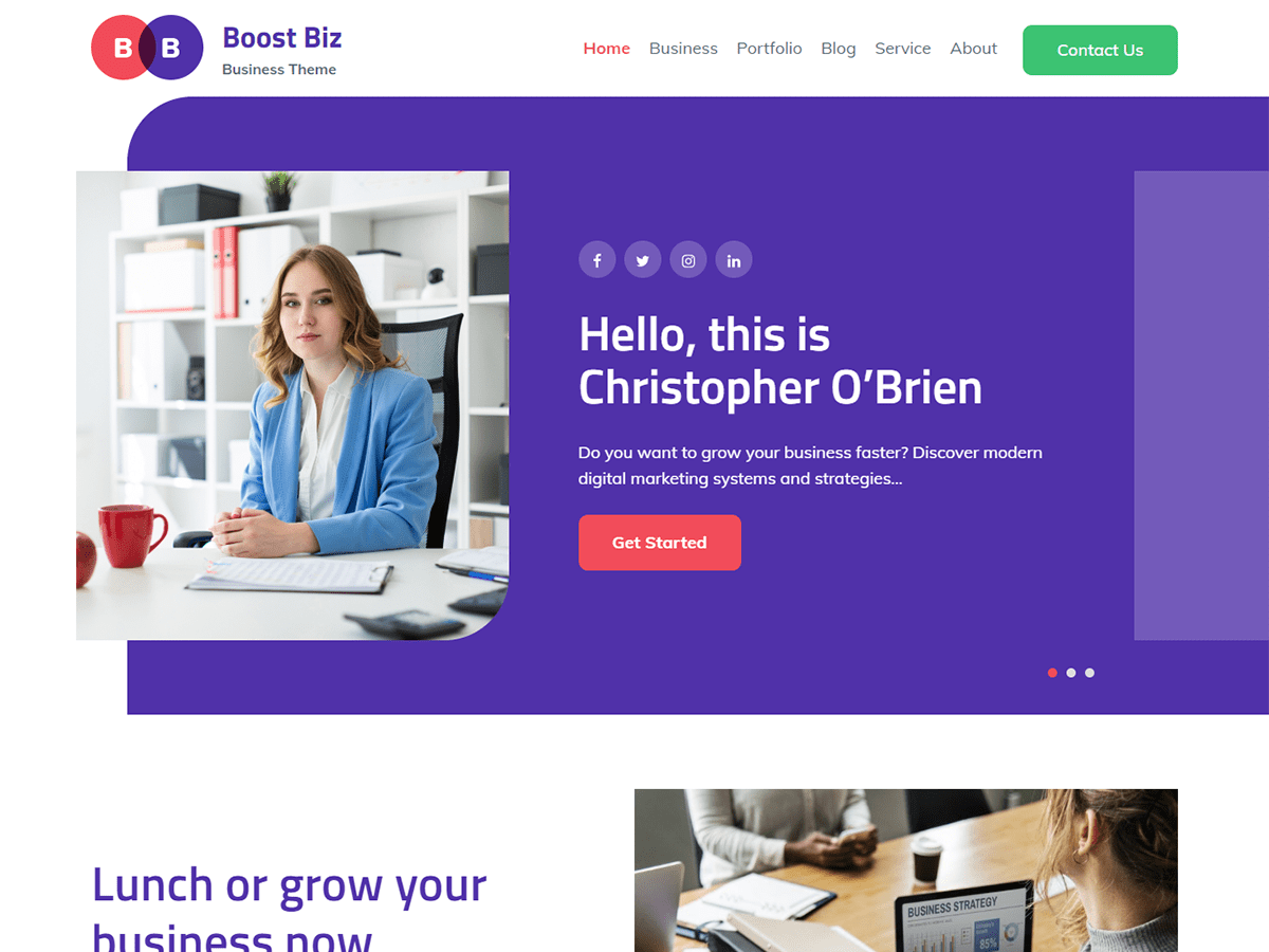 Boost Biz theme screenshot