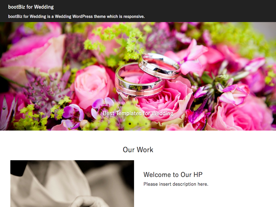 bootBiz for Wedding theme screenshot