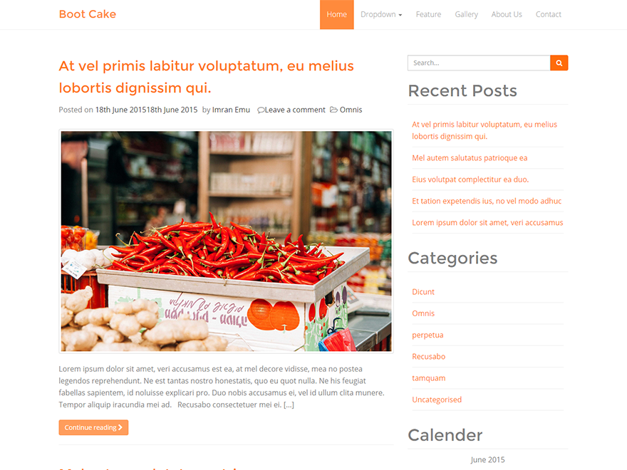 bootcake theme screenshot