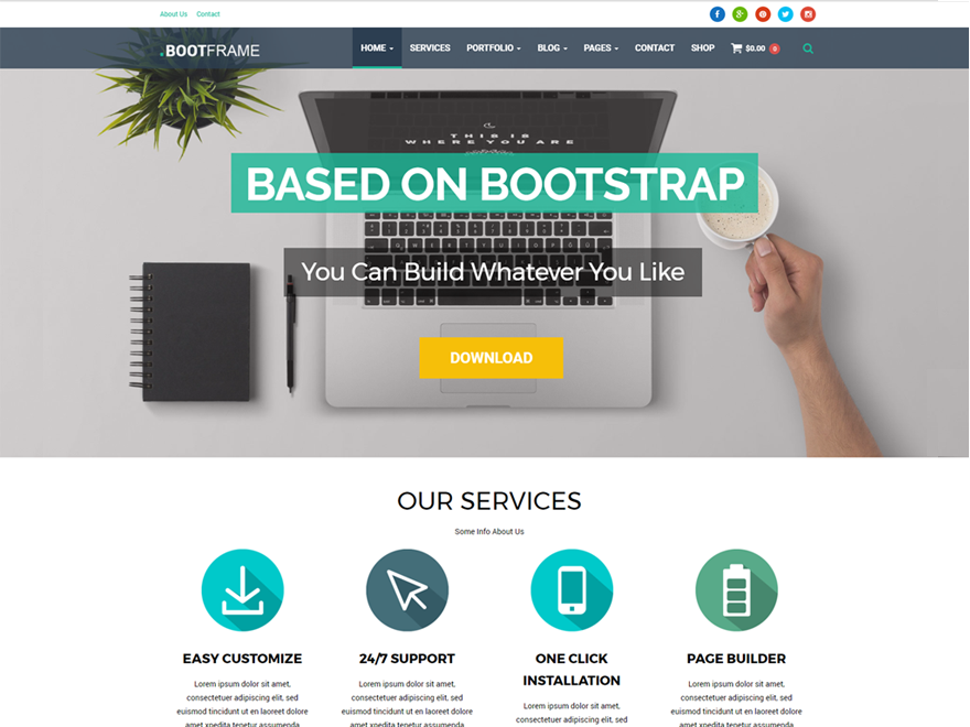 BootFrame Core theme screenshot