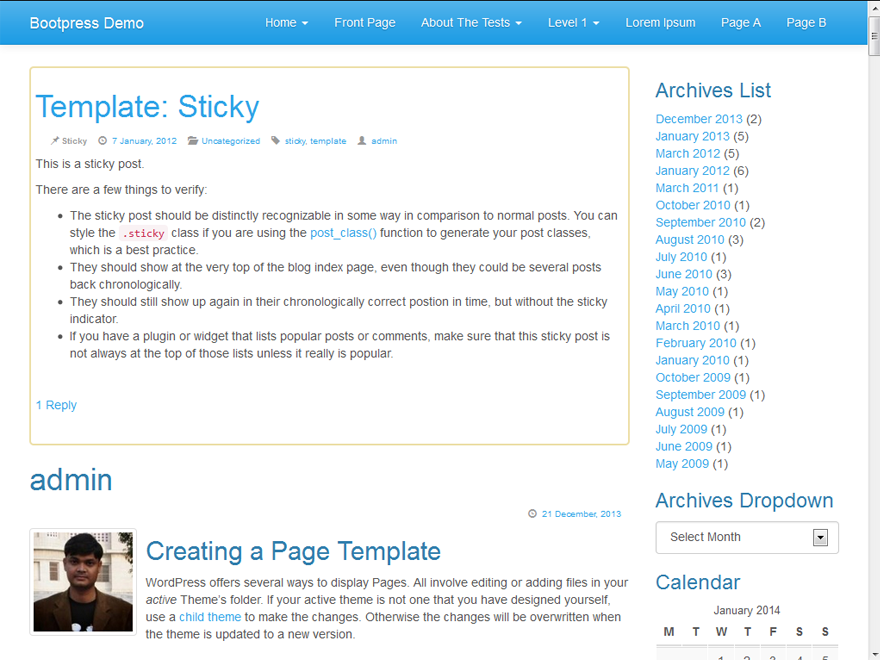 Bootpress theme screenshot