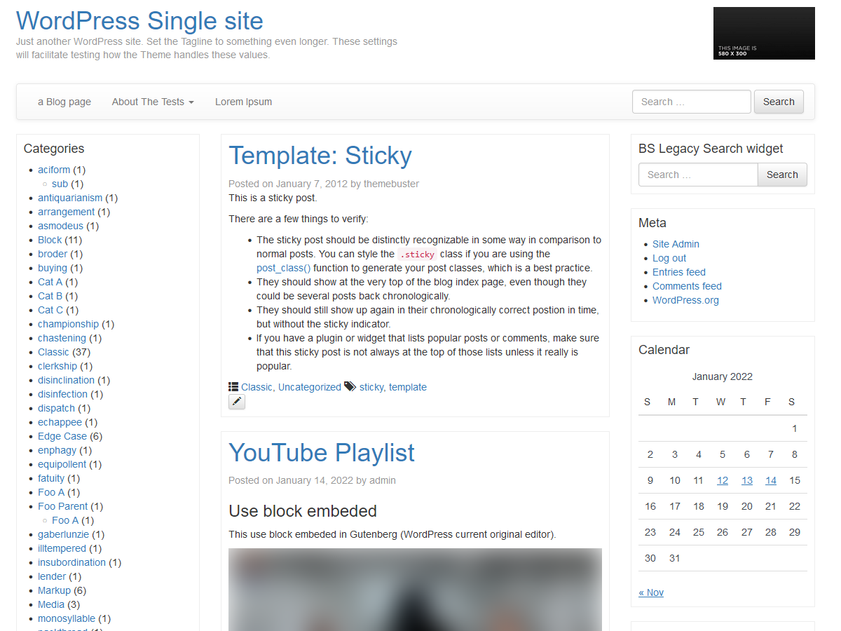 Bootstrap Basic theme screenshot