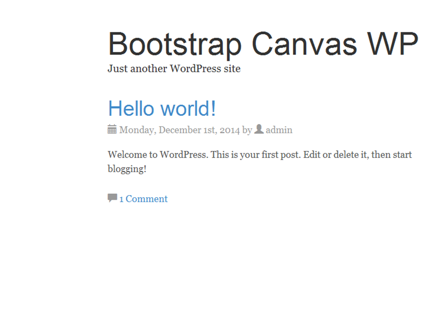 Bootstrap Canvas WP theme screenshot