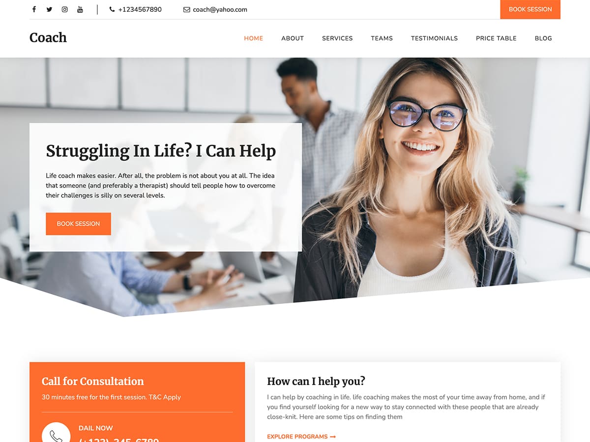 Bootstrap Coach theme screenshot