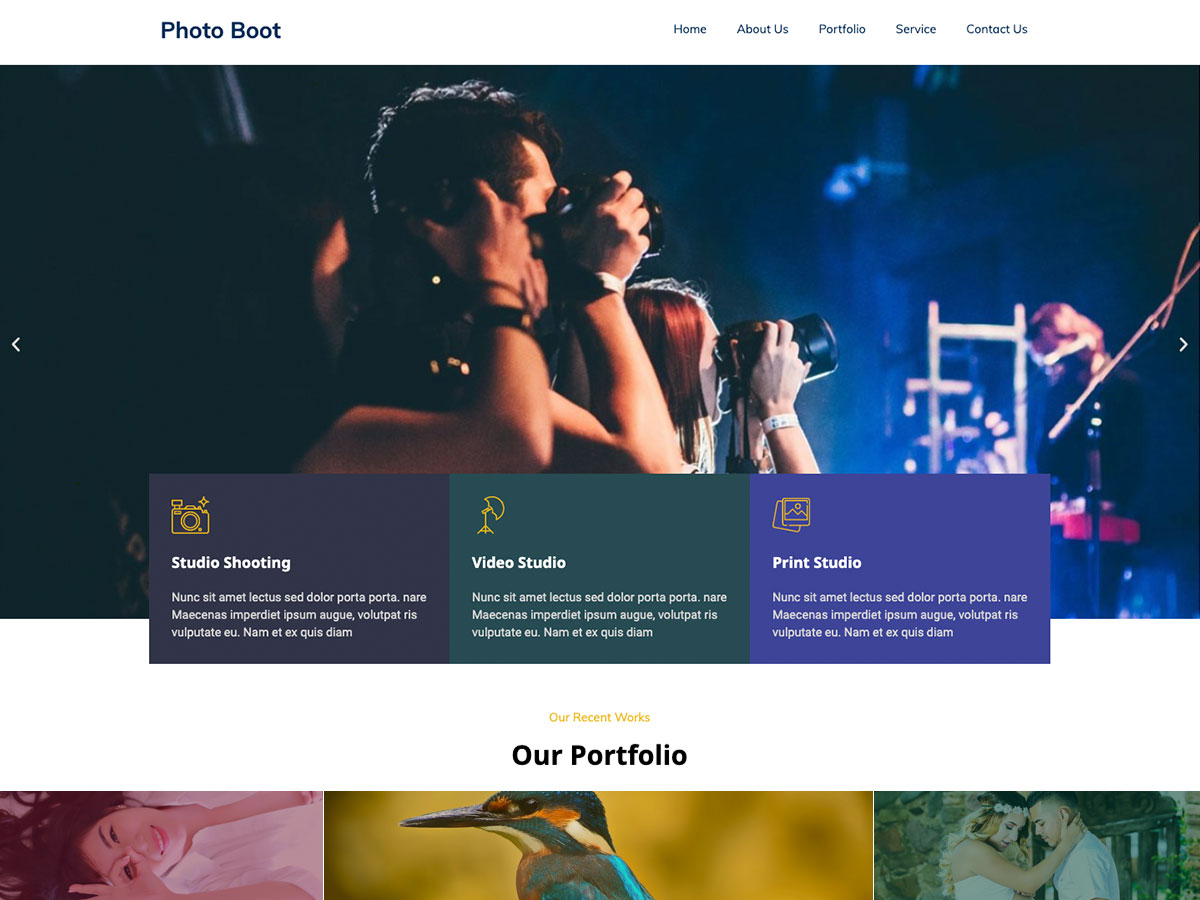 Bootstrap Photography theme screenshot