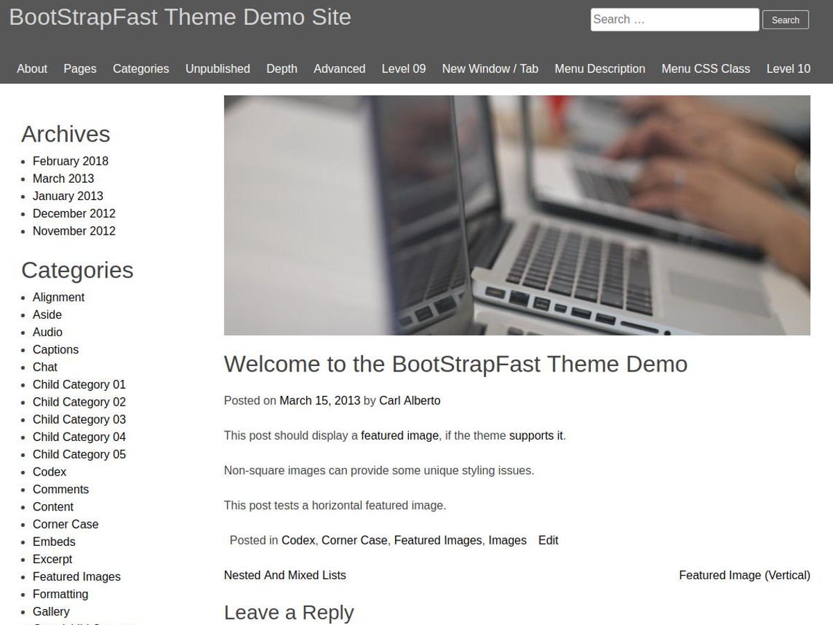 BootstrapFast theme screenshot