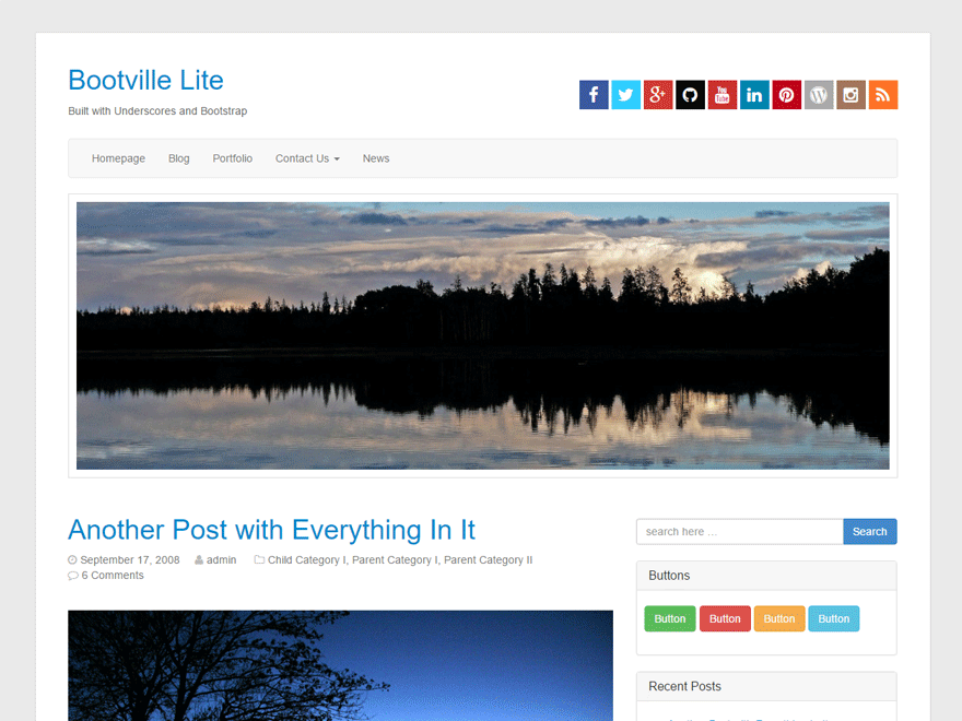 Bootville Lite theme screenshot