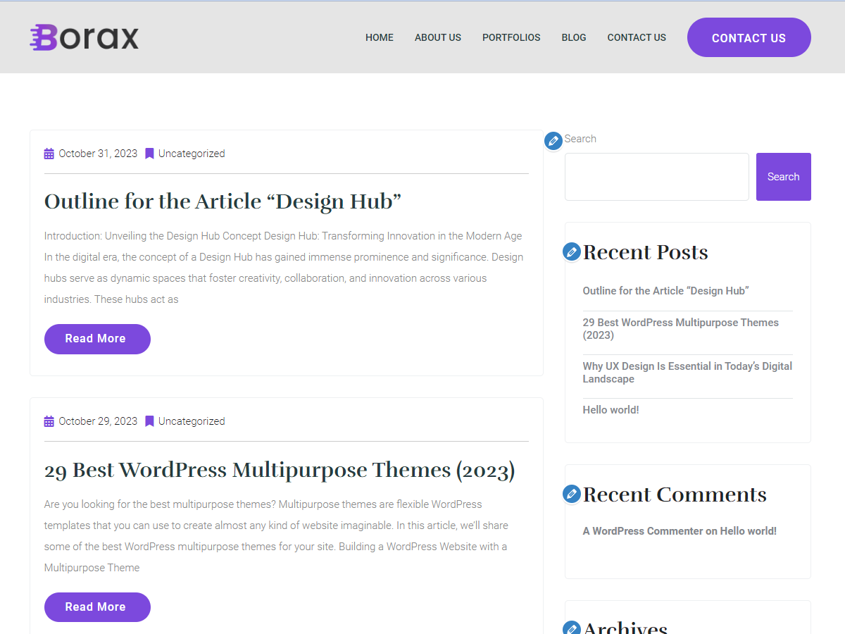 Borax theme screenshot