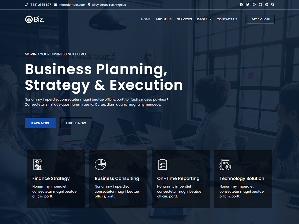 Bosa Biz theme screenshot