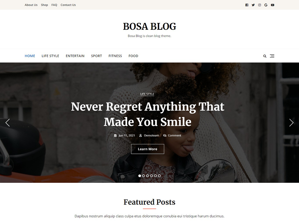 Bosa Blog theme screenshot