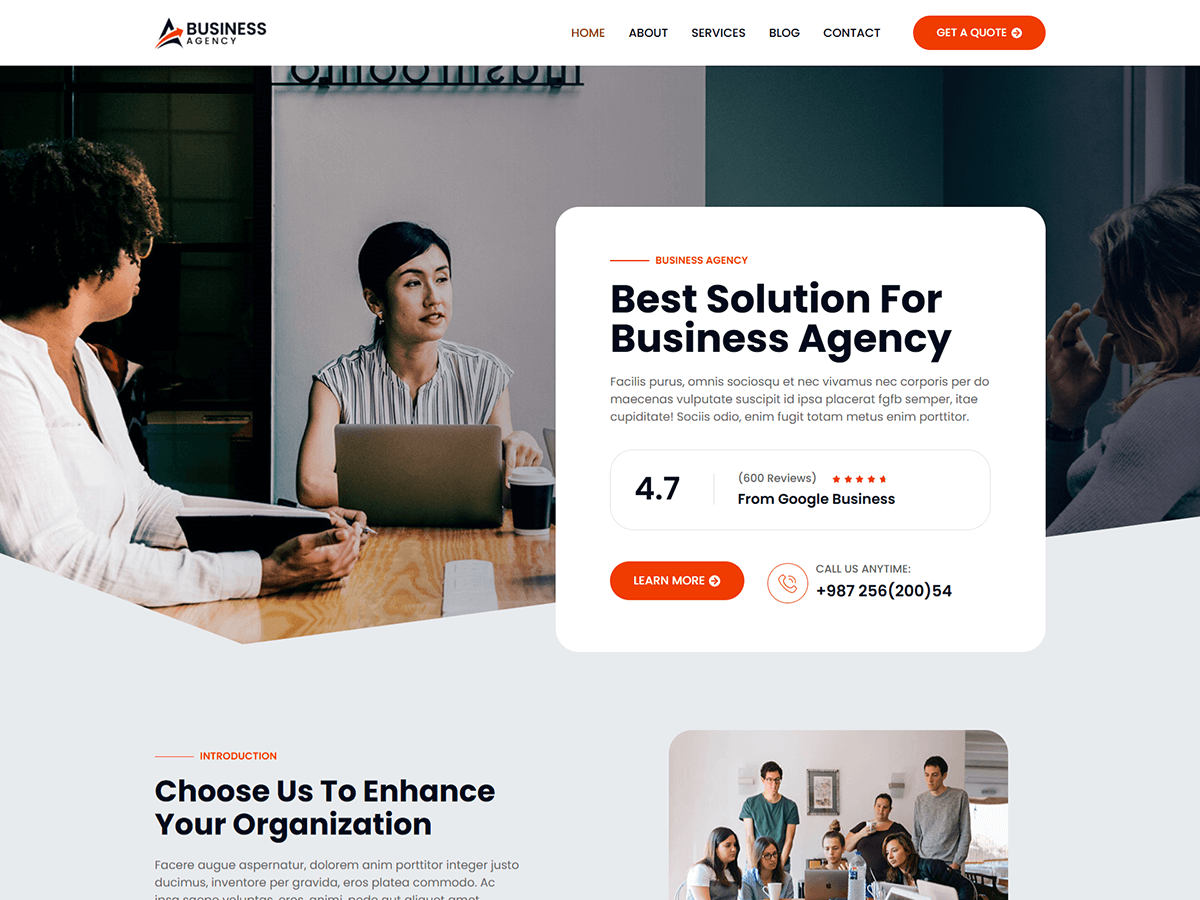 Bosa Business Agency theme screenshot