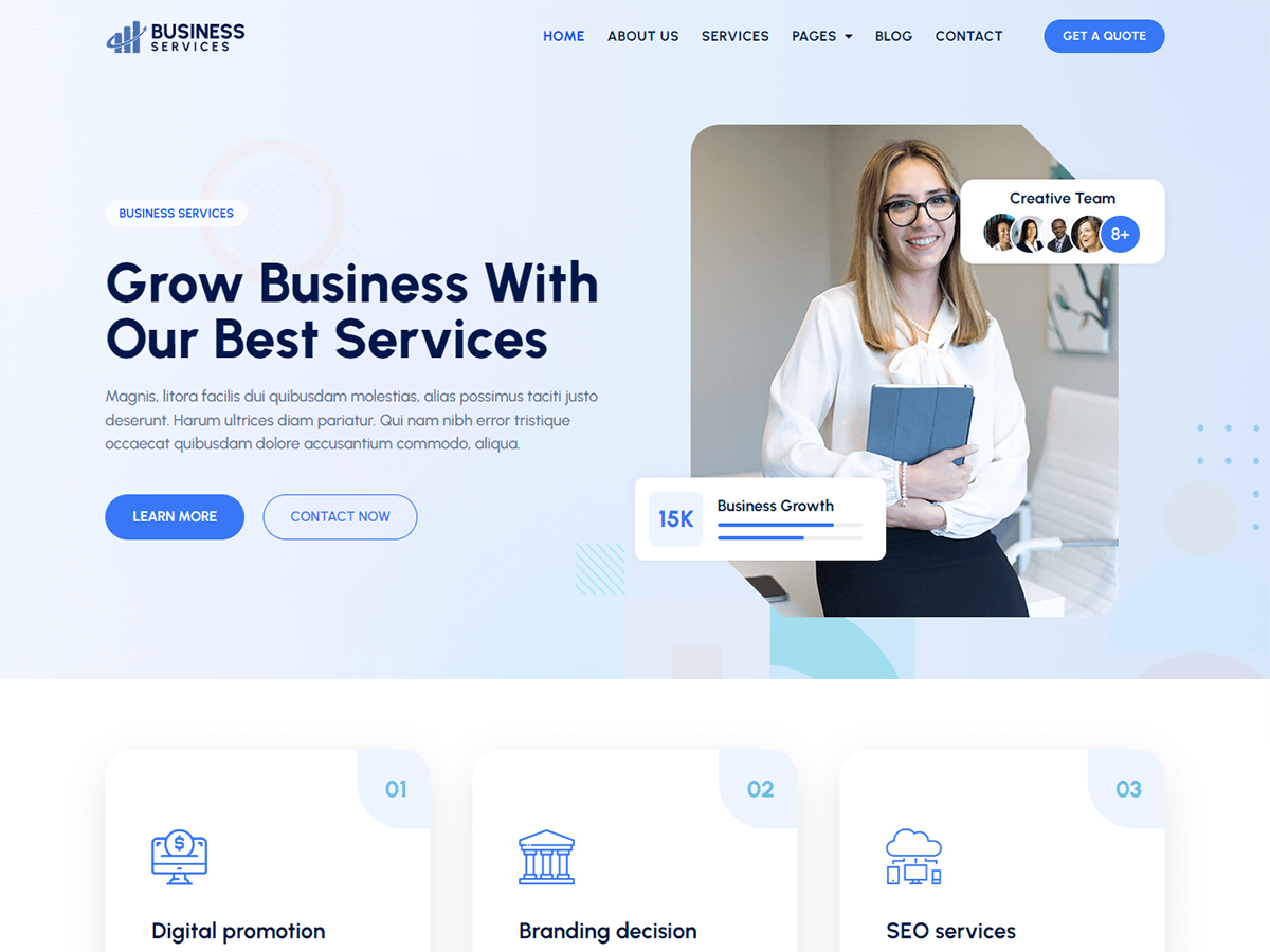 Bosa Business Services theme screenshot