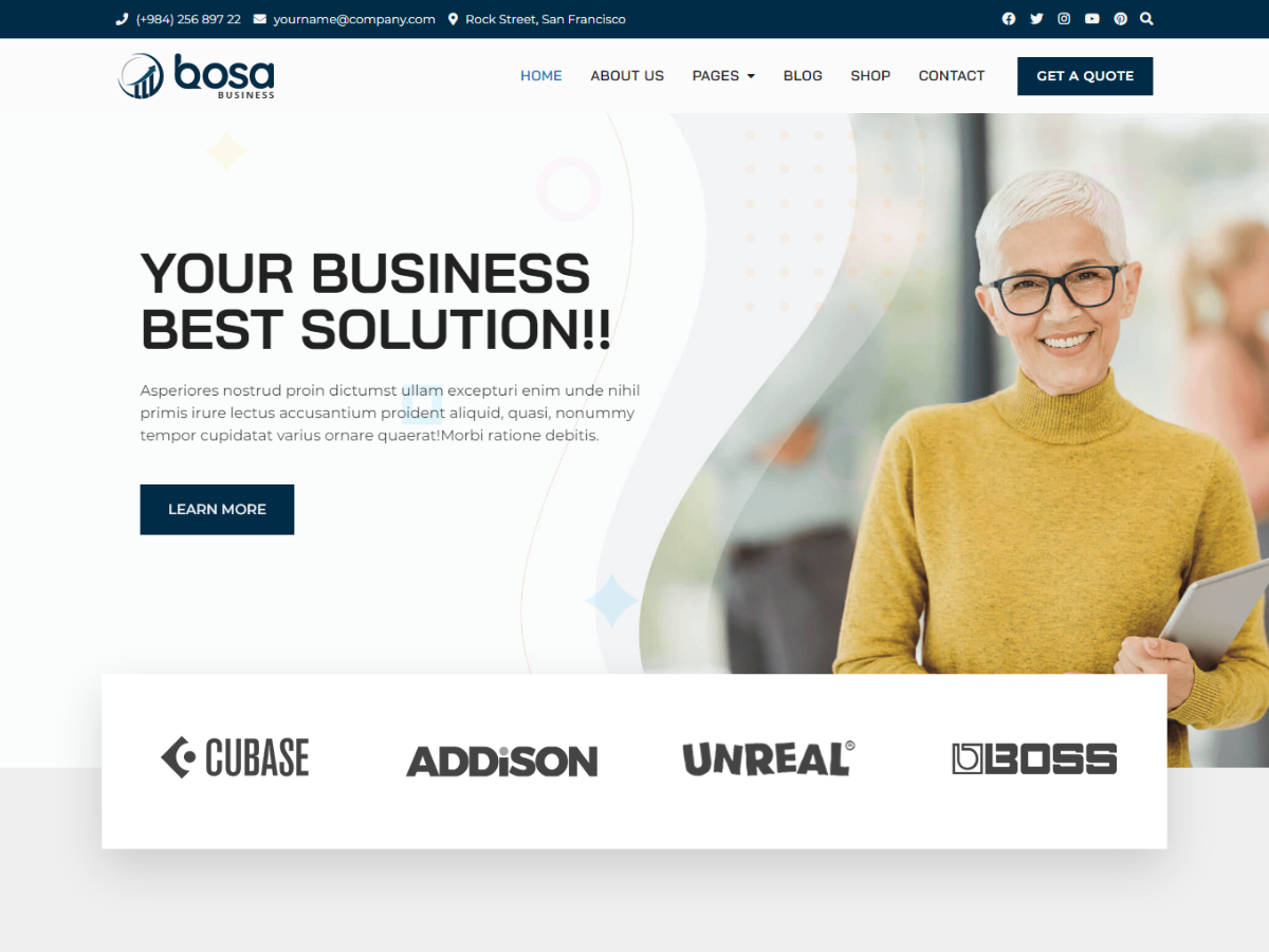 Bosa Business theme screenshot
