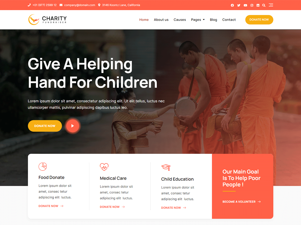Bosa Charity Fundraiser theme screenshot