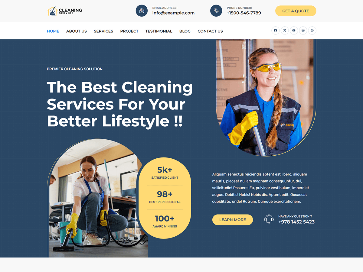 Bosa Cleaning Service theme screenshot