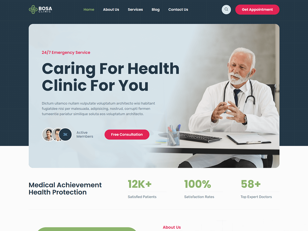 Bosa Clinic theme screenshot