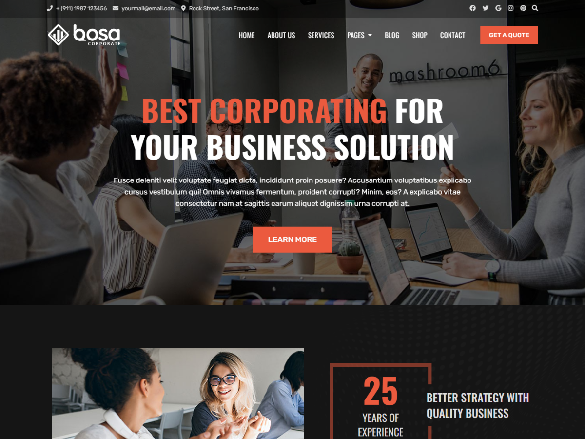 Bosa Corporate Dark theme screenshot
