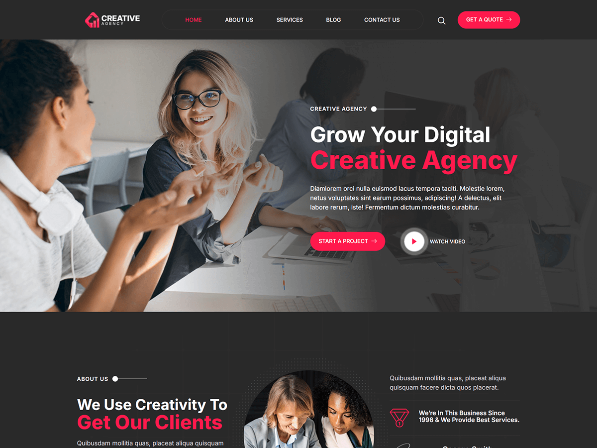 Bosa Creative Agency theme screenshot