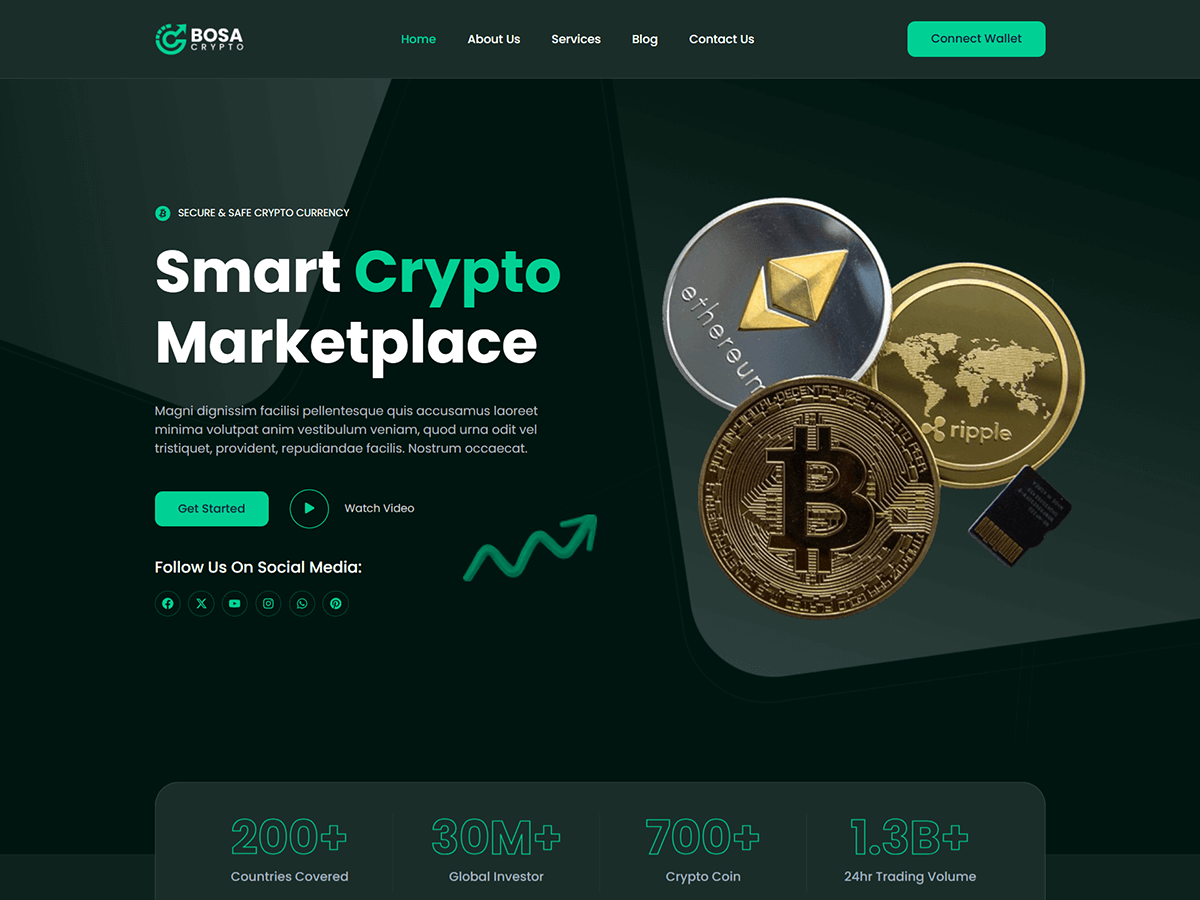 Bosa Crypto theme screenshot