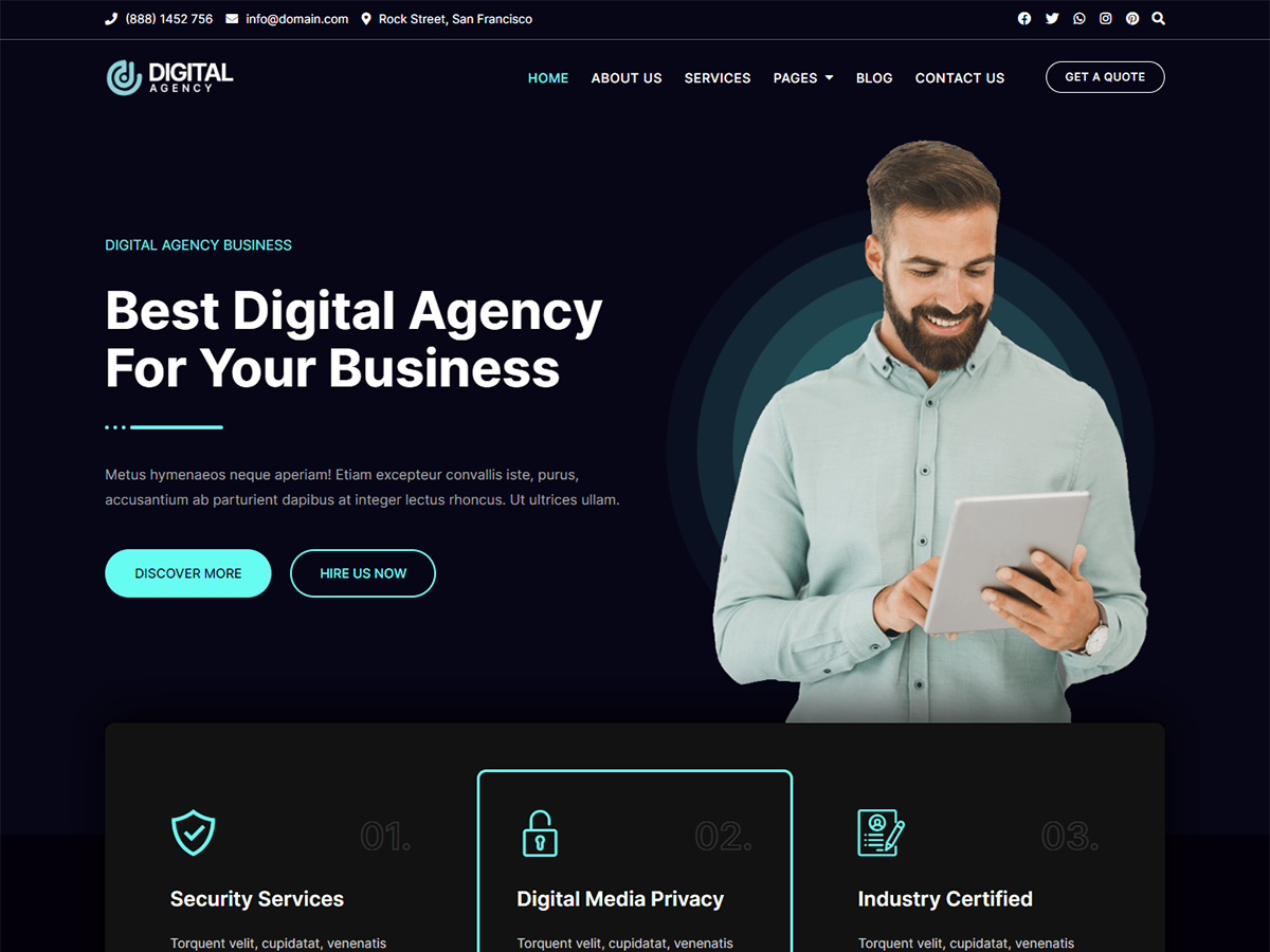 Bosa Digital Agency theme screenshot