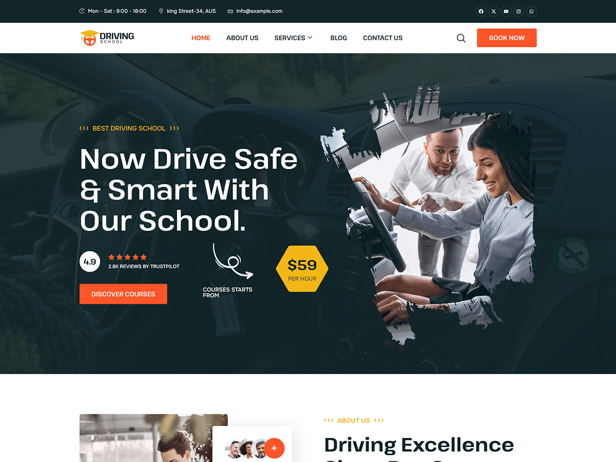 Bosa Driving School theme screenshot