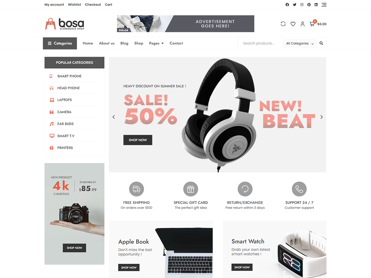 Bosa Ecommerce Shop theme screenshot