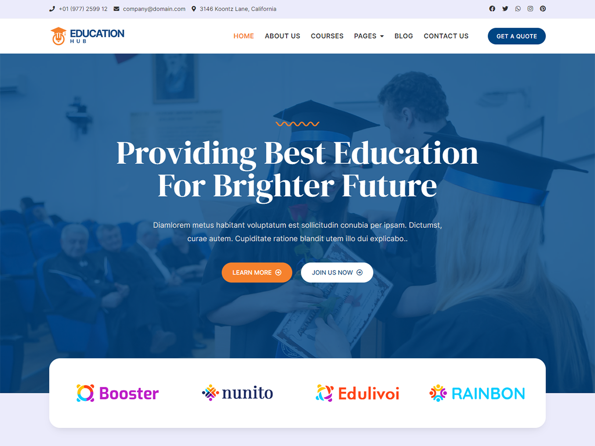 Bosa Education Hub theme screenshot