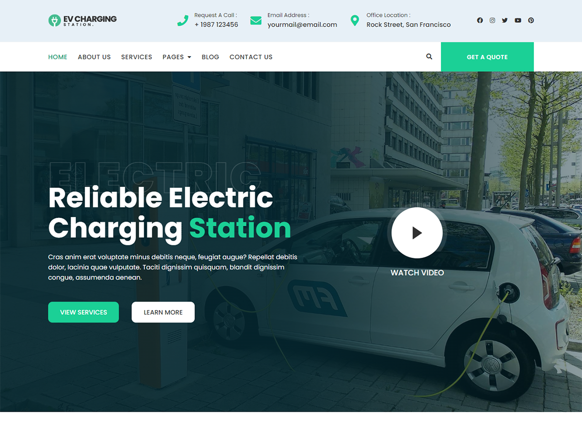 Bosa EV Charging Station theme screenshot