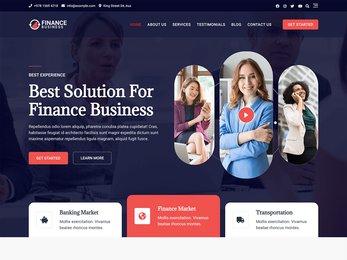 Bosa Finance Business theme screenshot