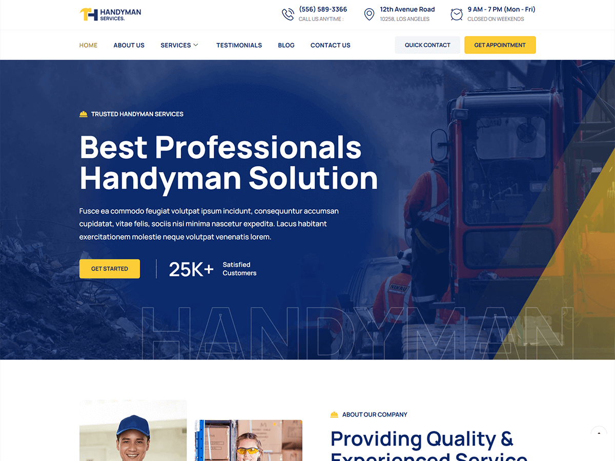 Bosa Handyman Services theme screenshot