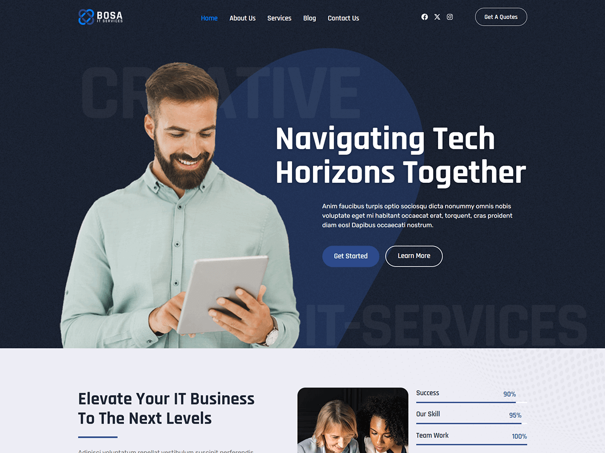 Bosa IT Services theme screenshot