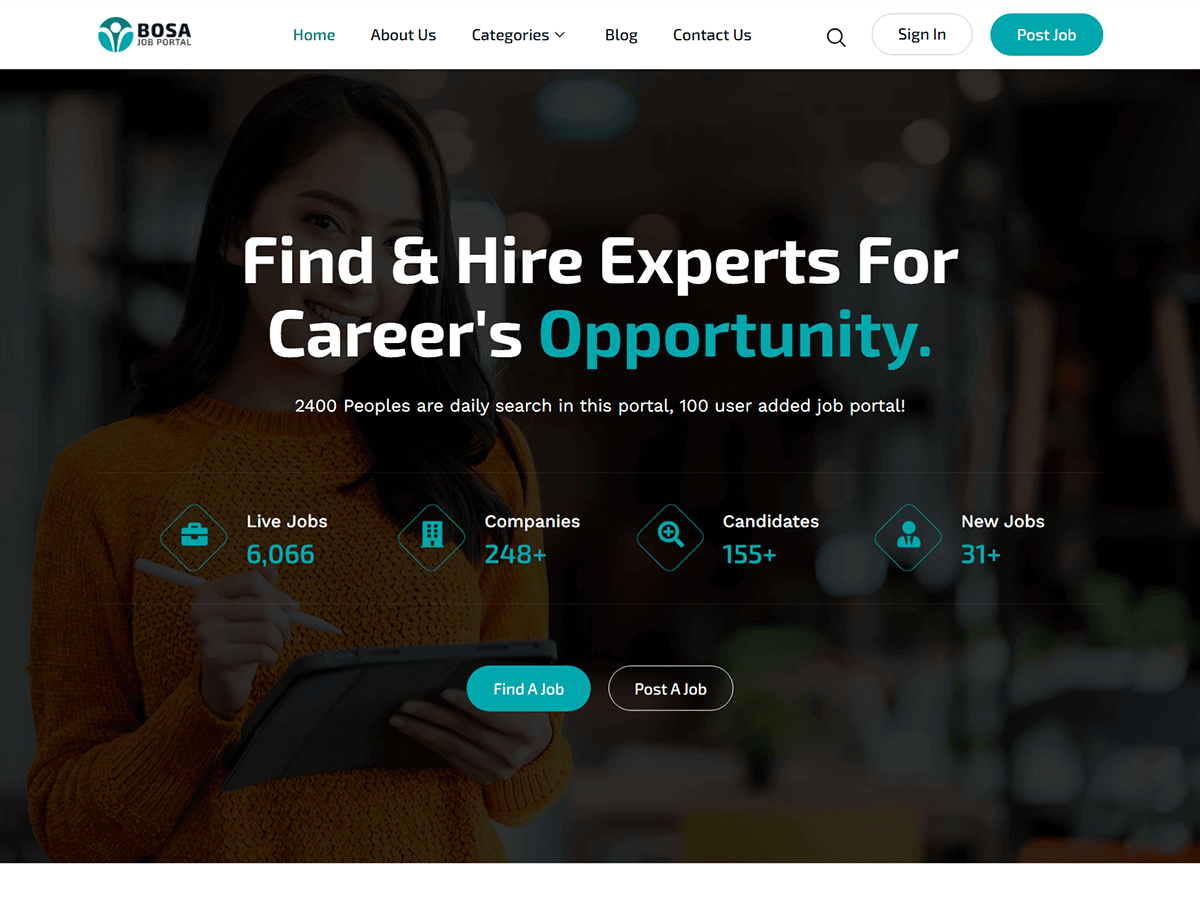 Bosa Job Portal theme screenshot
