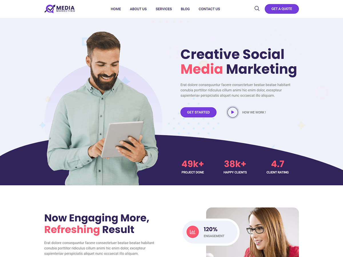 Bosa Media Marketing theme screenshot