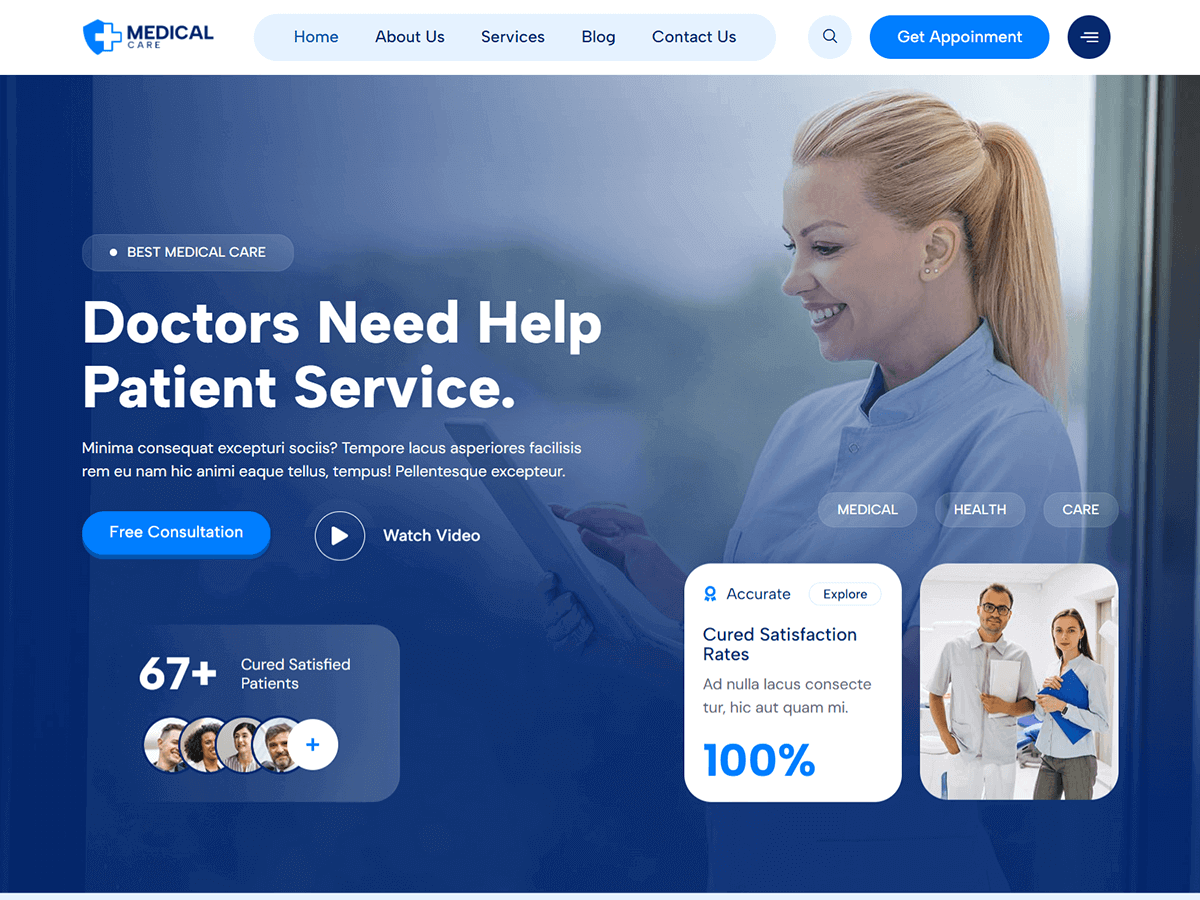 Bosa Medical Care theme screenshot