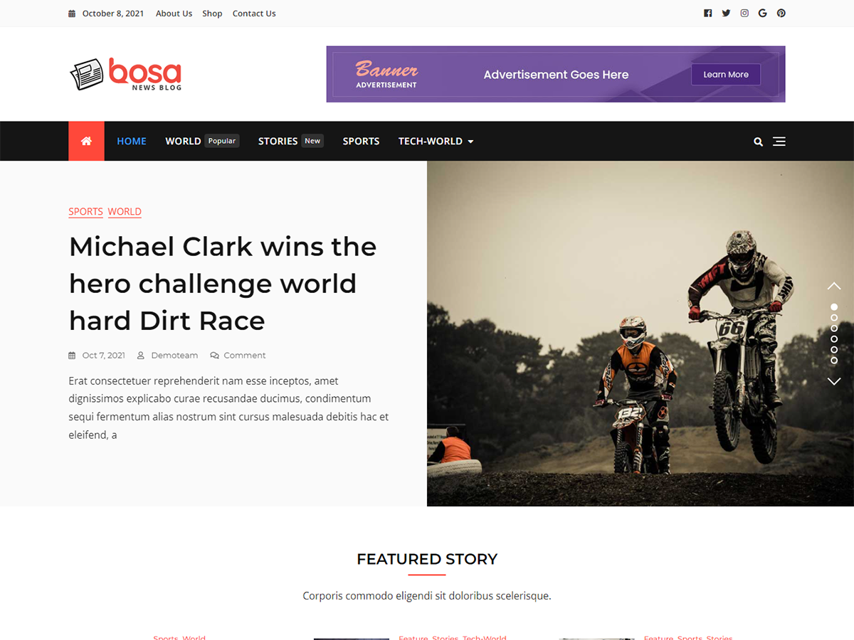 Bosa News Blog theme screenshot