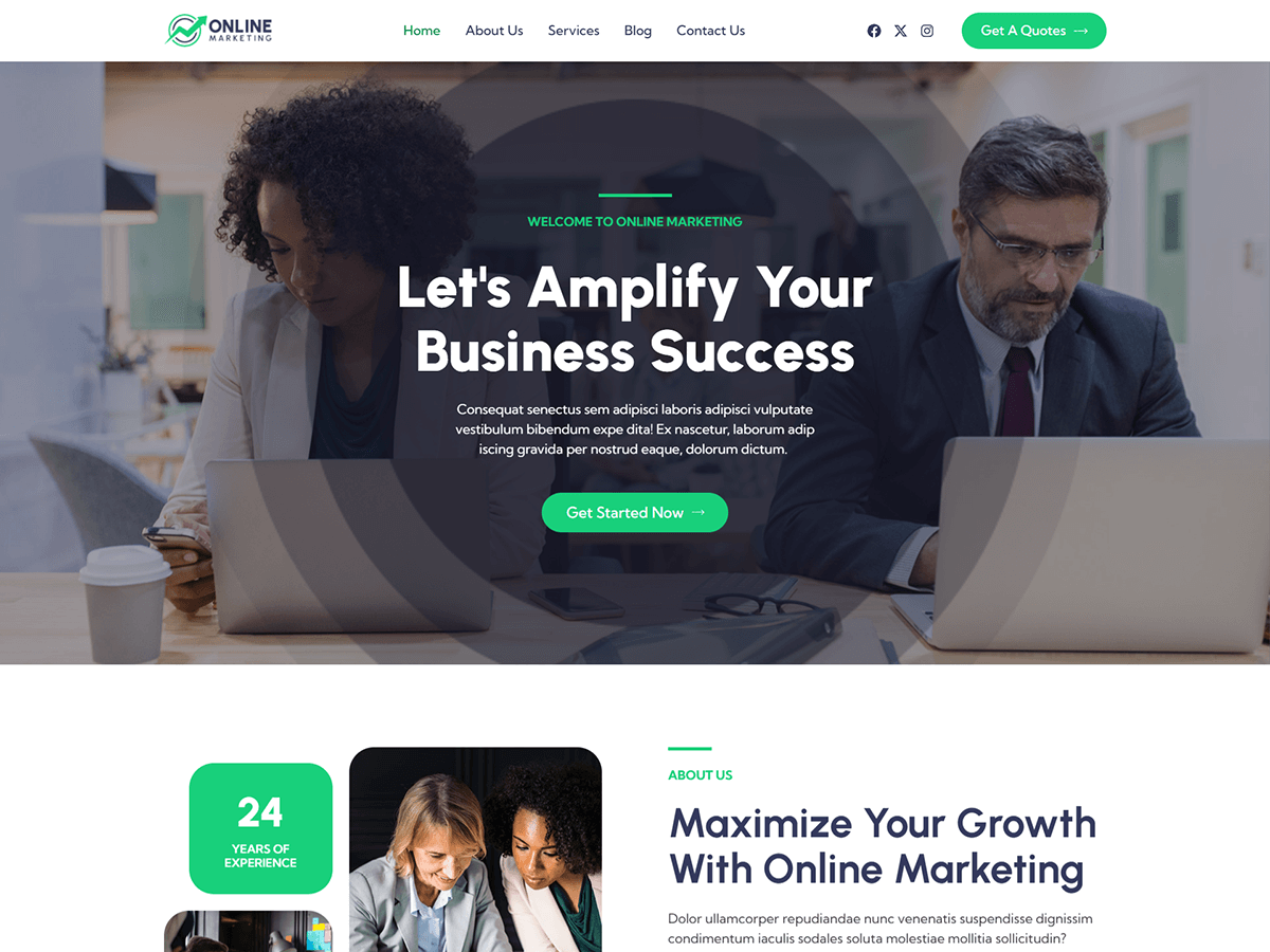 Bosa Online Marketing theme screenshot