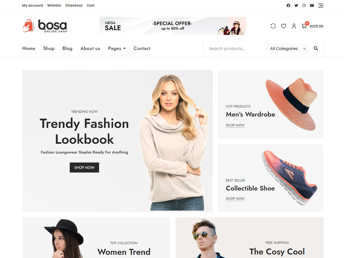 Bosa Online Shop theme screenshot