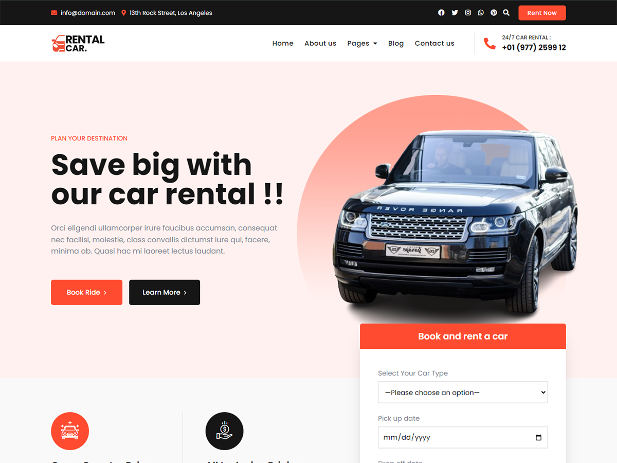 Bosa Rental Car theme screenshot